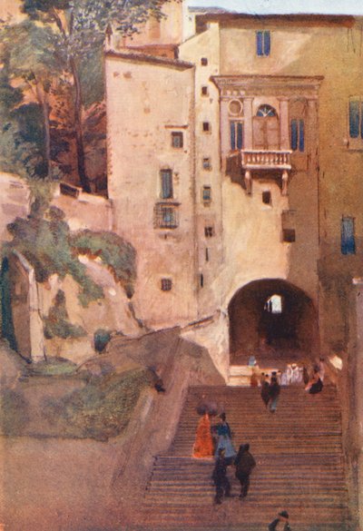 Rom: Vanozza-huset (farvelitografi) af Aubrey Waterfield