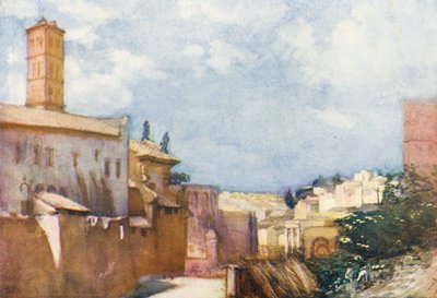 Rom: Med udsigt over S Francesca Romana og Forum (farvelitografi) af Aubrey Waterfield