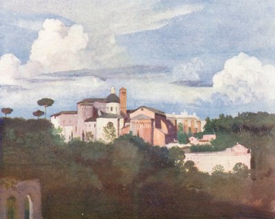 Rom: SS Johannes og Paulus fra Palatinen (farvelitografi) af Aubrey Waterfield