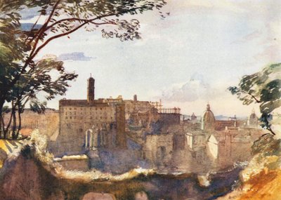 Rom: Capitol fra Palatin (farvelitografi) af Aubrey Waterfield