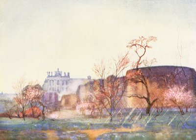 Rom: Lateranen fra Amphitheatrum Castrense (farvelitografi) af Aubrey Waterfield