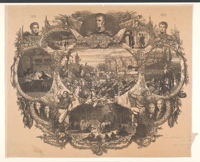 Plade til minde om novemberfestlighederne i 1863 af August Allebe