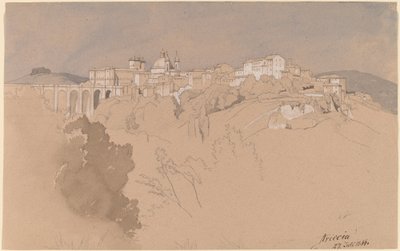 Ariccia Set fra den anden side af en dal af August Christian Geist