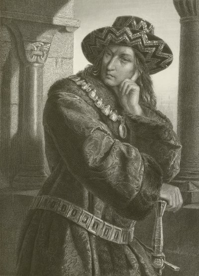Karl VII (gravering) af August Friedrich Pecht