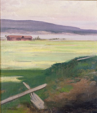 Landskab med stil, Norrland, Sverige af August Hagborg