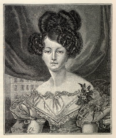Augusta af Sachsen-Weimar-Eisenach som prinsesse af Preussen, 1829. af August Heinrich Ferdinand Tegetmeyer