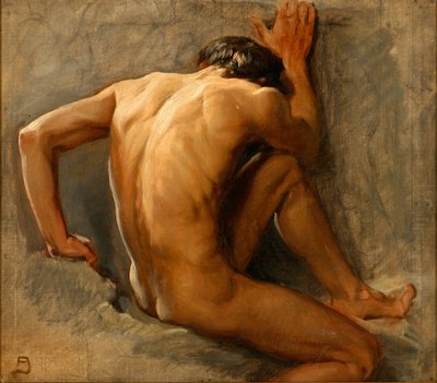 Studie af en nøgen mand af August Jerndorff