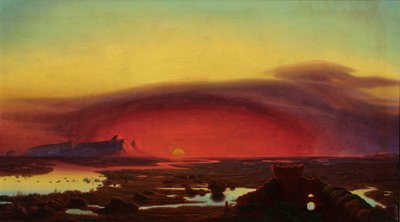 De pontinske sumpe ved solnedgang af August Kopisch