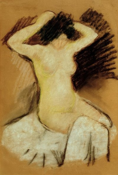 Nøgen på et hvidt klæde af August Macke