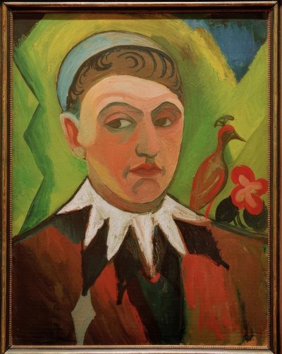 Klovn, karikeret selvportræt af August Macke