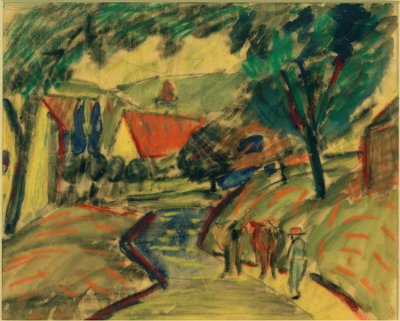 Landsbygade i Kandern II af August Macke