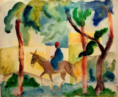 Rytter på æsel af August Macke