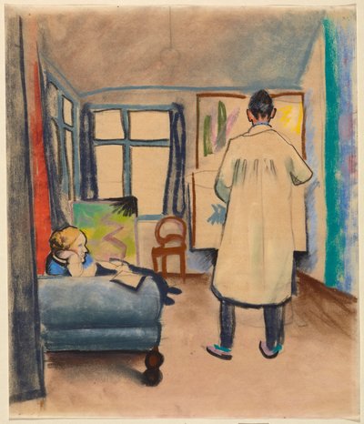 Franz og Maria Marc i August Mackes atelier i Bonn af August Macke