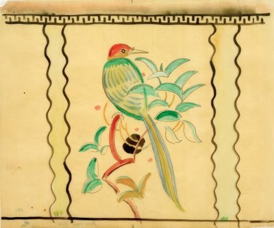 Grøn fugl (vase design) af August Macke