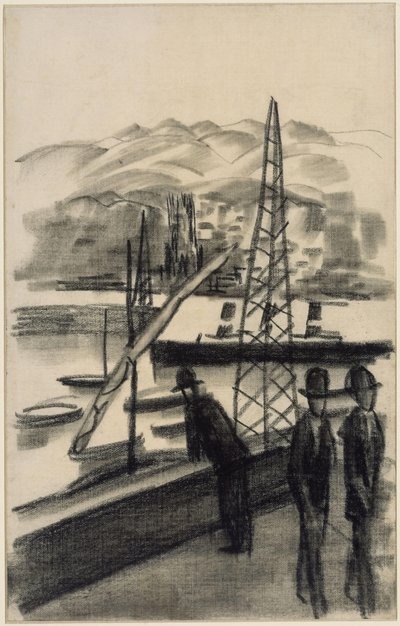 Havn med bjerge af August Macke