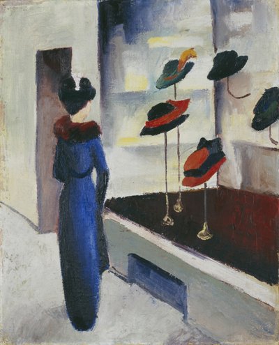 Hattebutik, 1913 af August Macke