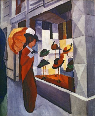Foran Hattebutikken, 1914 af August Macke
