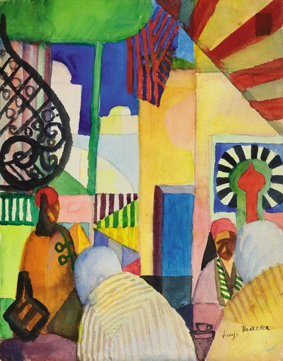 I basaren, 1914 af August Macke
