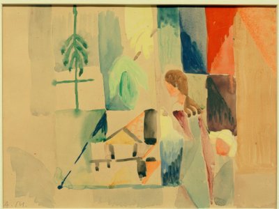 Børn i grøntsagsbutikken II af August Macke
