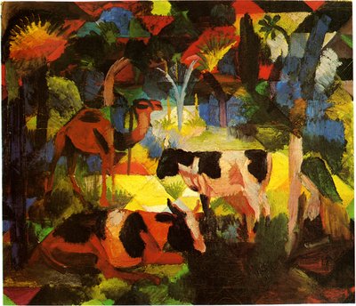Macke landskab-ko-kamel af August Macke