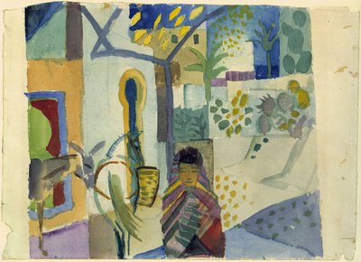 Pige med hest og æsel af August Macke