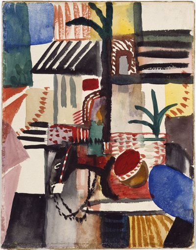 Mand med æsel Tunesien, 1914 af August Macke