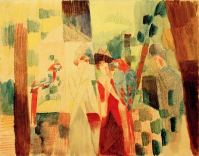 Mand og kvinde med papegøjerne af August Macke