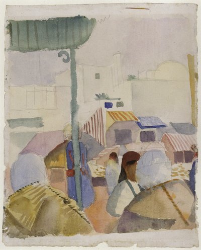 Markedet i Tunis II af August Macke