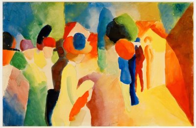 Med gul jakke af August Macke