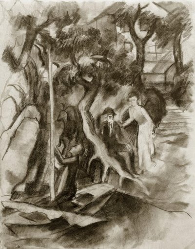 Par på sejlbåden af August Macke