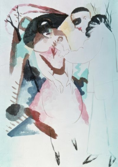 Pjerrot og dame af August Macke