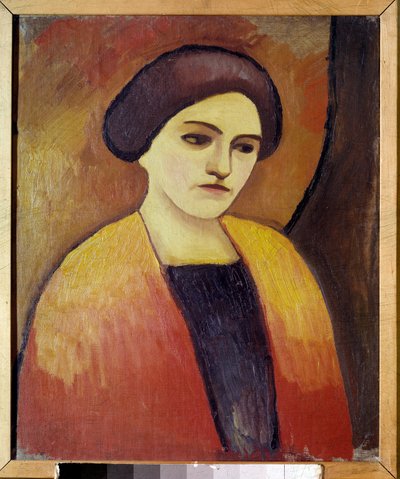 Portræt af Madame Macke, malerens hustru Maleriet af August Macke (1887-1914) 1911 Paris, Municipal Museum of Modern Art af August Macke