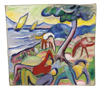 Sovende ryttere, 1910 af August Macke