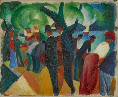 En tur på broen af August Macke