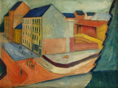 Vores gade med ridebane, Bonn, 1913 af August Macke