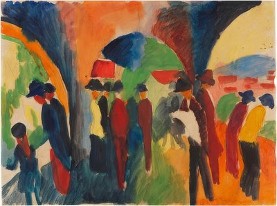 Under Thun-træerne (et barnevognsmotiv). 1913 af August Macke