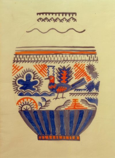 Vase mit Vogel I af August Macke