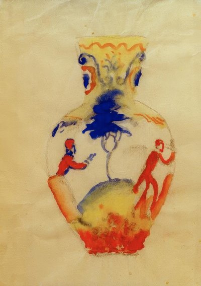 Vase med to figurer af August Macke