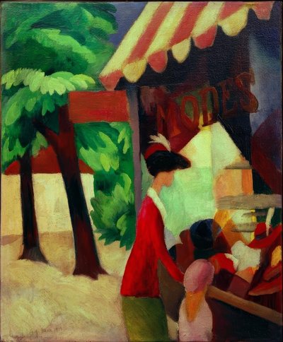 Foran hatbutikken af August Macke