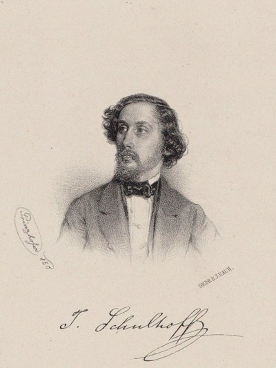 Portræt af pianisten og komponisten Julius Schulhoff 1825-1898, 1850. af August Prinzhofer