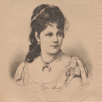 Portræt af pianist og komponist Sophie Menter 1846-1918, 1883. af August Schubert