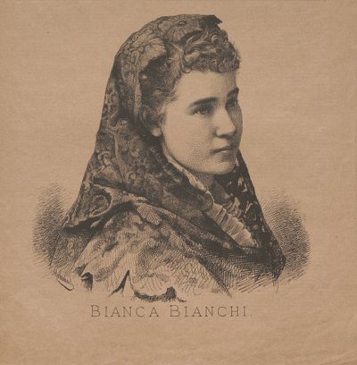 Portræt af operasangerinden Bianca Bianchi 1855-1947, 1879. af August Schubert