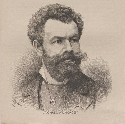 Portræt af kunstneren Mihály von Munkácsy 1844-1900, 1880. af August Schubert