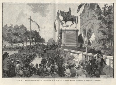Paris - - Tale af Mr. Darlot under indvielsen den 15. juli 1888 på Hotel de Ville de Paris af statuen af Etienne Marcel - Tegning af Gerardin i "The Illustrous World" fra 1888 af Auguste (after) Gerardin