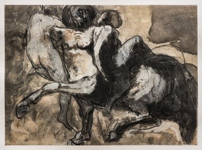 Kentaur bortfører to kvinder af Auguste (after) Rodin