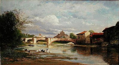 Bro med ænder, 1872 af Auguste Allonge