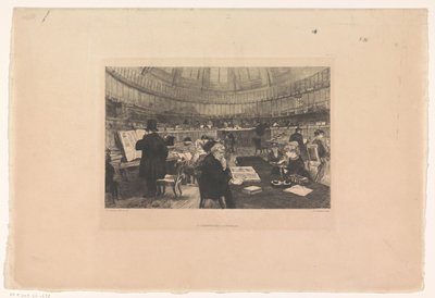 Læsesal på British Museum af Auguste Andre Lancon