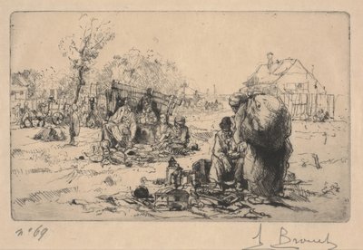 Sælgere af Bric a Brac (ætsning) af Auguste Brouet