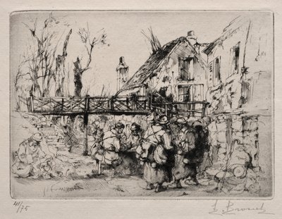 Holdet ved landsbyen af Auguste Brouet