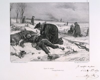 Efter slaget ved Champigny, fransk-preussisk krig, 1870 1871. af Auguste Bry